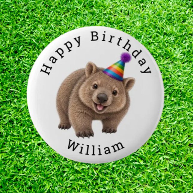  Cute Party Wombat 2 Inch Round Button ( Imagine walking into a party and instantly spotting the coolest person there)