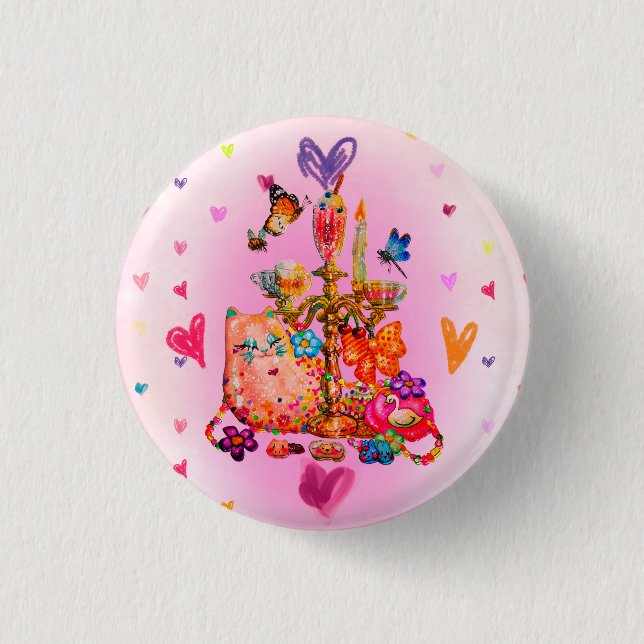 Cute Pastel 1 Inch Round Button (Front)