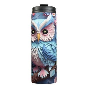 Cute Pastel 3D Owl Thermal Tumbler