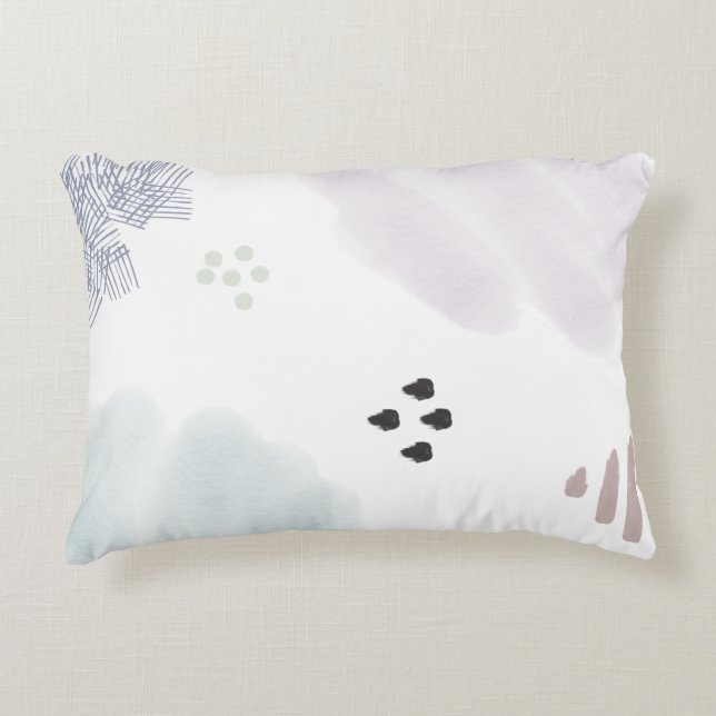 Cute Pastel Abstract Brush Stroke Accent Pillow (Front)