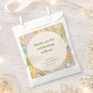 Cute Pastel Abstract Custom Bridal Shower Thanks Favour Bag