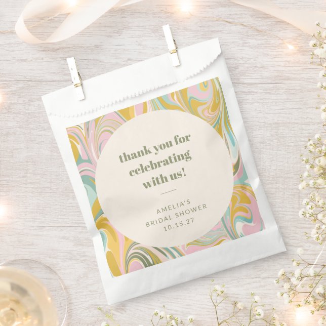 Cute Pastel Abstract Custom Bridal Shower Thanks Favour Bag (Clipped)