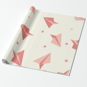 Cute Pastel Airplane Pattern Gift Wrapping Paper