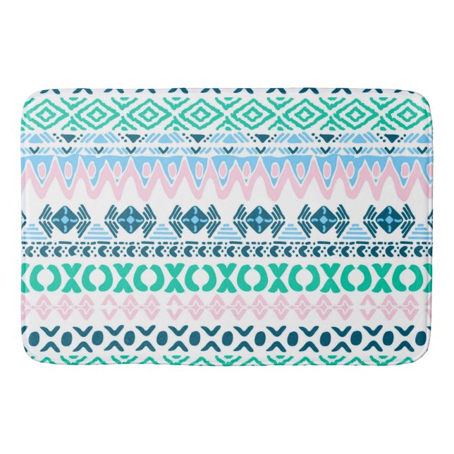 Cute pastel art patterns bath mat (Front)