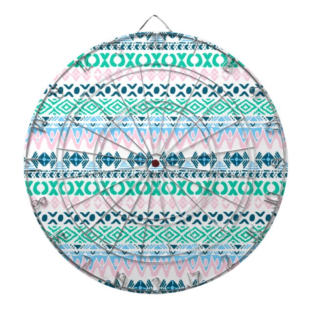 Cute pastel art patterns dartboard (Front)