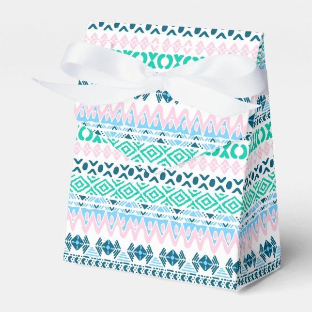 Cute pastel art patterns favor box (Front Side)