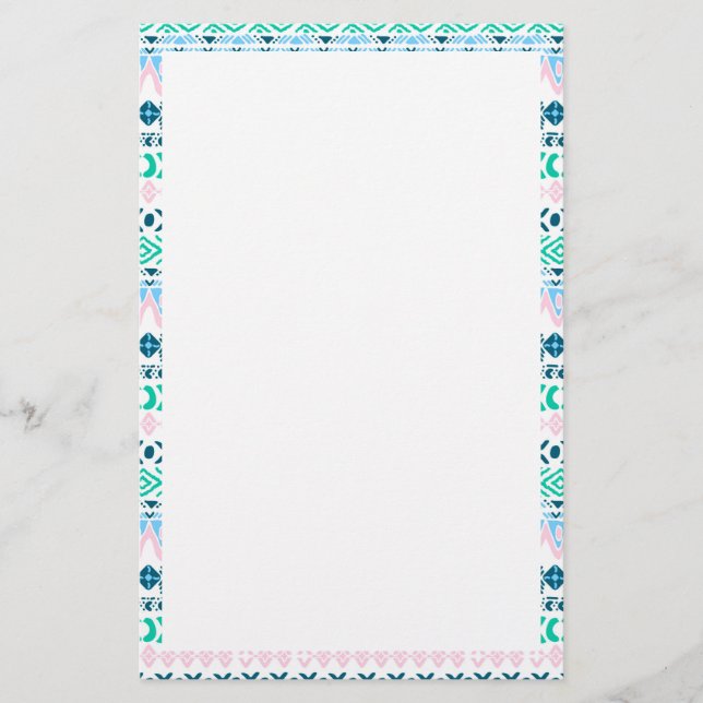 Cute pastel art patterns stationery (Front)