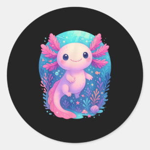 Cute Pastel Axolotl Underwater Ocean Animal Classic Round Sticker