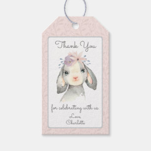 Cute Pastel Baby Lamb Thank You Gift Tags