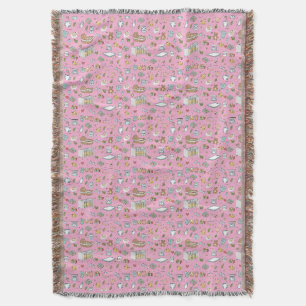Cute Pastel Baby Nursery Pattern Throw Blanket