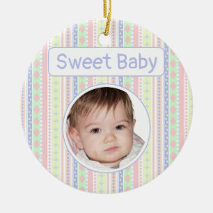 Cute Pastel Baby Print Ceramic Ornament