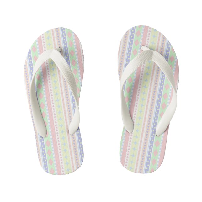 Cute Pastel Baby Print Kid's Flip Flops (Footbed)