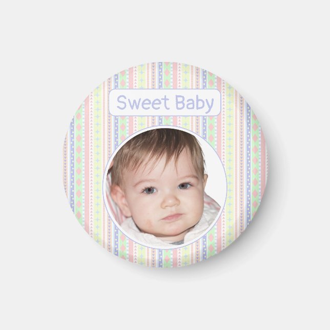 Cute Pastel Baby Print Magnet (Front)
