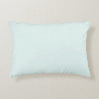 Cute pastel background Polka dots Nursery Blue Accent Pillow