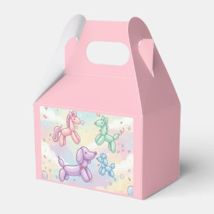 Cute Pastel Balloon Animal Birthday Girl Favor Box