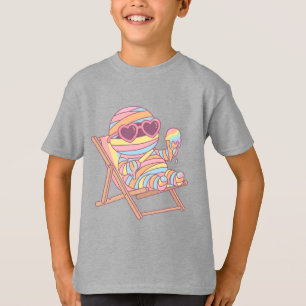 Cute Pastel Beach Mummy Ice Cream T-Shirt
