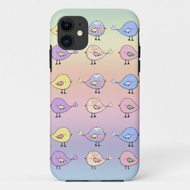 Cute Pastel Birds Case-Mate iPhone Case (Back)