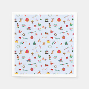 Cute pastel blue Christmas party decoration Napkin
