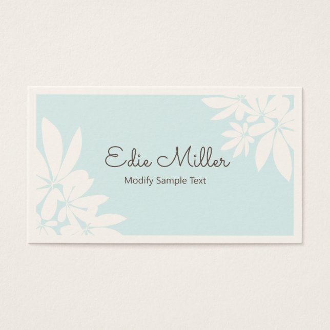 Cute Pastel Blue Floral Script Font  (Front)
