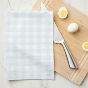 Cute Pastel Blue Gingham Kitchen Towel