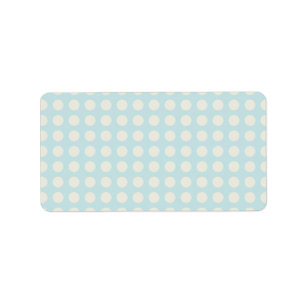 CUTE PASTEL BLUE POLKADOTS AND RIBBON LABEL