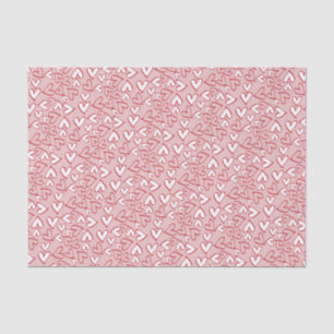 Cute Pastel Blush Pink Red Hearts Art Pattern Tissue Paper