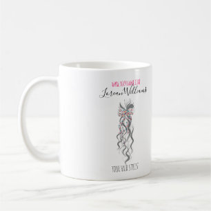 Cute Pastel Bride Wavy Hairstyle Hair Salon Floral Coffee Mug