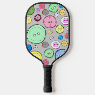 Cute Pastel Buttons Pickleball Paddle