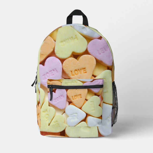 Cute Pastel Candy Aesthetic Daily Bookbag Printed Backpack (Front)