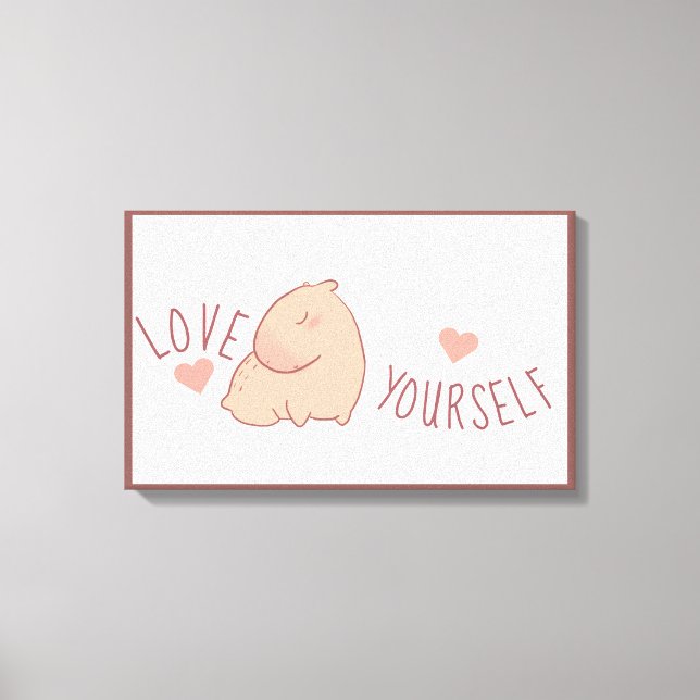 Cute pastel capybara   canvas print (Front)