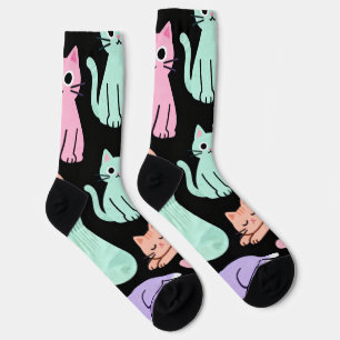 Cute Pastel Cats Crew Socks – Kitty