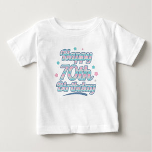 Cute Pastel Celebrating the 70th birthday Baby T-Shirt