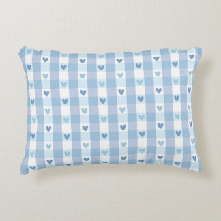 Cute Pastel Chequered Love Design Accent Pillow