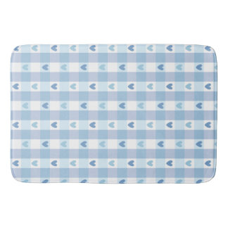 Cute Pastel Chequered Love Design Bath Mat