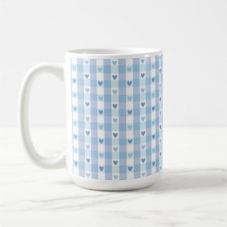 Cute Pastel Chequered Love Design Coffee Mug