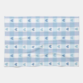 Cute Pastel Chequered Love Design Kitchen Towel