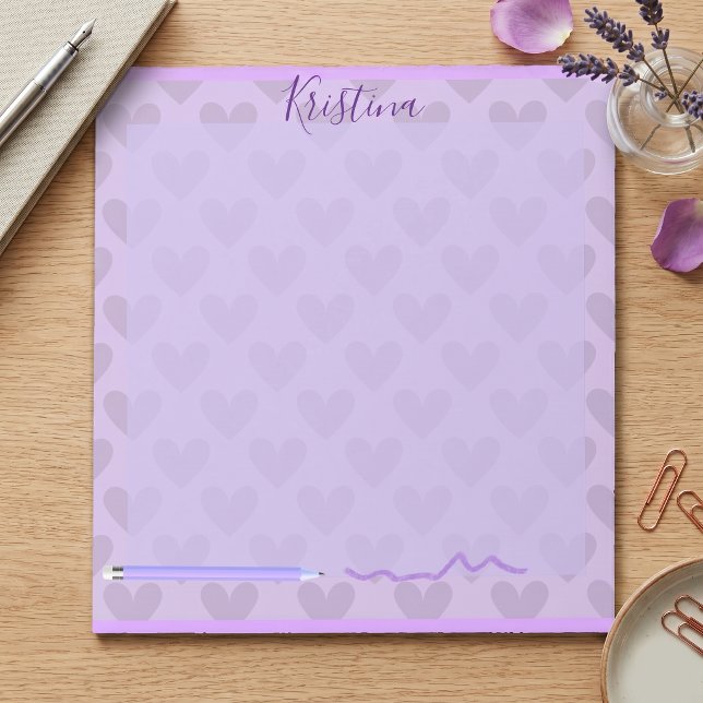 Cute Pastel Chic Lavender Personalized Notepad (Creator Uploaded)