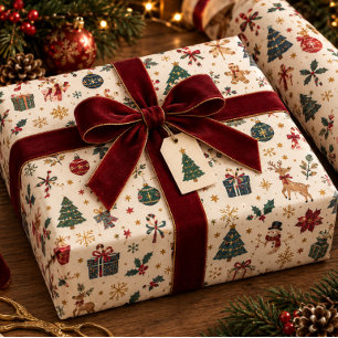 Cute Pastel Christmas Gift Wrap