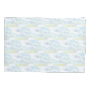 Cute Pastel Clouds on White Pillowcase