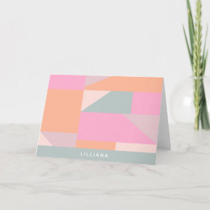 Cute Pastel Colour Block Geometric Personalized Card