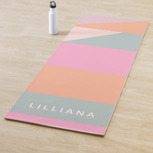 Cute Pastel Colour Block Geometric Personalized Yoga Mat