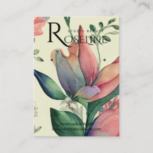 Cute pastel colour purple  flower Earring Display Business Card