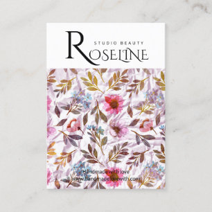 Cute pastel colour purple  flower Earring Display Business Card