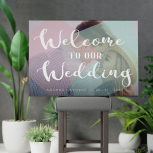 Cute Pastel Colour Welcome to Our Wedding Photo Poster