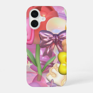 Cute Pastel Colours Bubbly Stickers iPhone 16 Case
