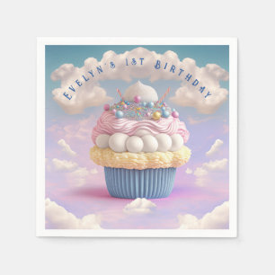 Cute Pastel Cupcake Birthday Napkin