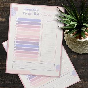 Cute Pastel Daily Planner Personalized Name  Notepad