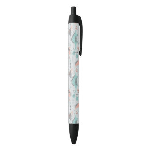 Cute Pastel Dinosaur Pattern Black Ink Pen