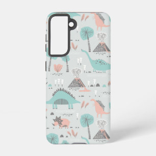 Cute Pastel Dinosaur Pattern Samsung Galaxy Case