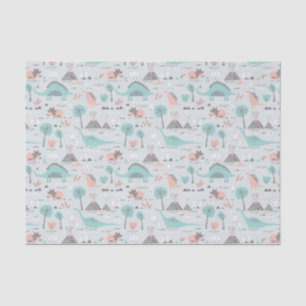 Cute Pastel Dinosaur Pattern Tissue Paper